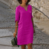 Vestido Victoire de Lino Natural Elena™