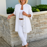Blusa Camisera Lisa con Lazo en las Mangas Louise™