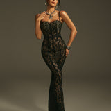 Vestido de Encaje Elegante Paola™ con Tirantes para Bodas y Eventos