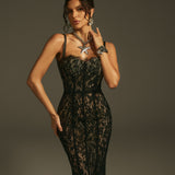 Vestido de Encaje Elegante Paola™ con Tirantes para Bodas y Eventos