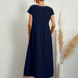 Vestido Elegante de Cuello Redondo Greta™