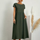 Vestido Elegante de Cuello Redondo Greta™