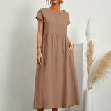 Vestido Elegante de Cuello Redondo Greta™