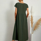 Vestido Elegante de Cuello Redondo Greta™