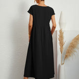 Vestido Elegante de Cuello Redondo Greta™