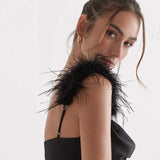 Vestido Maxi Tia ™ con Tirantes de Plumas