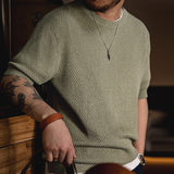 Camiseta de Punto Oversized Estilo Universitario