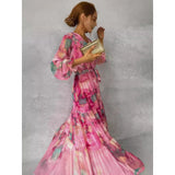 Vestido Floral Elegante Kalani con Escote en V para Mujer