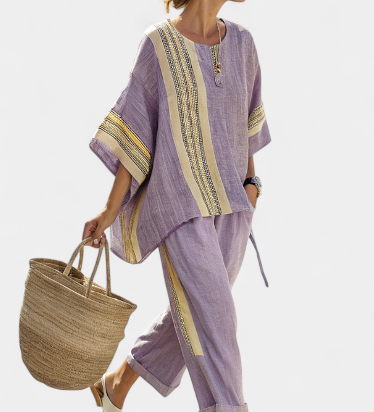 Conjunto Oversize de Dos Piezas con Rayas Mirthe