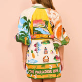 Vestido Corto Lorens™ de Estampado Tropical