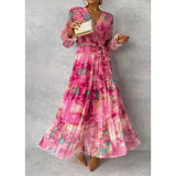 Vestido Floral Elegante Kalani con Escote en V para Mujer