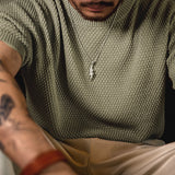 Camiseta de Punto Oversized Estilo Universitario