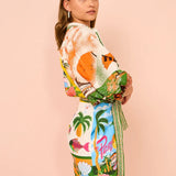 Vestido Corto Lorens™ de Estampado Tropical