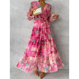 Vestido Floral Elegante Kalani con Escote en V para Mujer