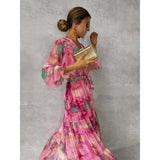Vestido Floral Elegante Kalani con Escote en V para Mujer
