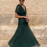 Vestido Largo Floral Alondra con Escote en V