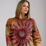 Jersey de Cuello Alto Eline con Motivo Geométrico Tribal