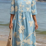 Vestido Vintage Bordado Raquel