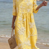 Vestido Vintage Bordado Raquel