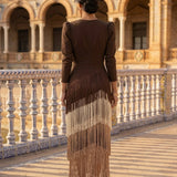 Vestido de Flecos Salvia para Mujer