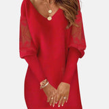 Vestido Corto de Encaje Noémie con Escote en V
