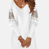 Vestido Corto de Encaje Noémie con Escote en V