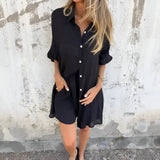Nora™ | Conjunto casual de blusa y pantalones cortos sin estampado