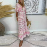 Vestido Largo Bohemio Mabel con Estampado