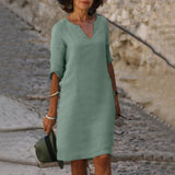 Vestido Amara con Cuello en V