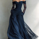 Vestido Largo Eleonora con Hombros Descubiertos