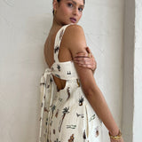 Vestido Marta™ Blanco con Estampado Veraniego