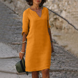Vestido Victoire de Lino Natural Elena™