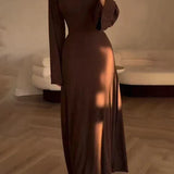 Vestido de Punto Elegante con Lazo en la Cintura