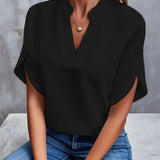 Camisa de Cuello en V Deborah Suave y Refinada
