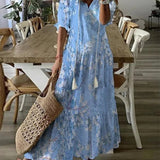 Vestido Largo Dúnia™ con Estampado y Volantes