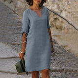 Vestido Victoire de Lino Natural Elena™