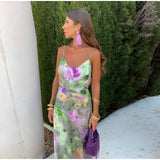 Vestido Largo Colorido Tie-Dye con Lazo Extraíble