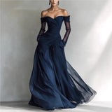 Vestido Largo Eleonora con Hombros Descubiertos