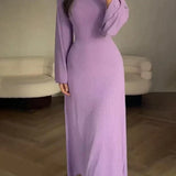 Vestido de Punto Elegante con Lazo en la Cintura