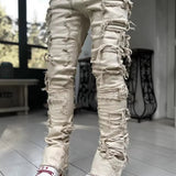 Pantalón de Mezclilla Desgastado en Capas