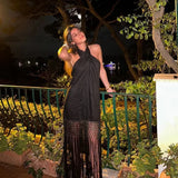 Vestido Lucy™ con Flecos Negro