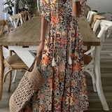 Vestido Largo Dúnia™ con Estampado y Volantes