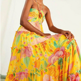 Vestido Halter India ™ con Flores