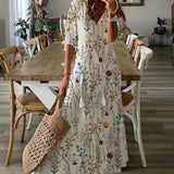 Vestido Largo Dúnia™ con Estampado y Volantes