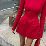 Vestido Corto Elegante con Cuello Barco Élise™