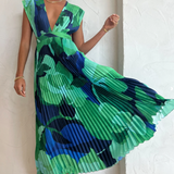 Vestido Plisado Evangelina™ en Tonos Azules