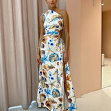 Vestido Lilian™ Estampado Marino Elegante
