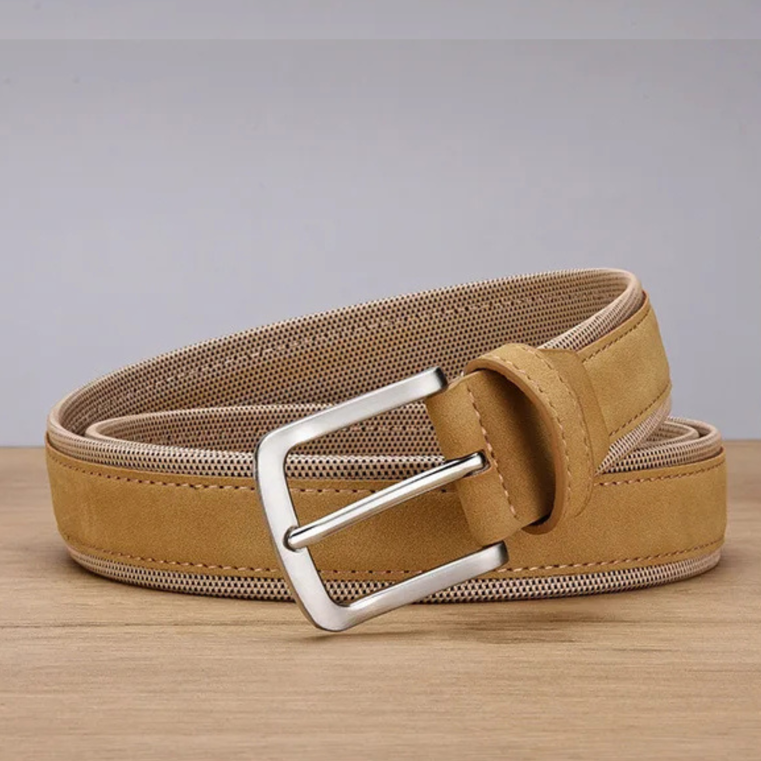 Cinturón de Piel Suede y Pizarra