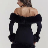 Vestido Olga™ Moderno con Detalle de Terciopelo