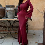 Vestido Largo de Satén Heather